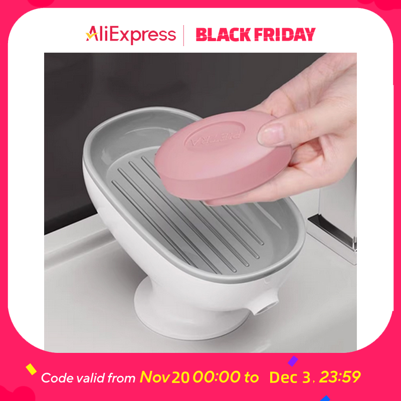 Kitchen Gadgets Luxury - Vantuzlu Sabunluk Drenajlı, Paslanmaz, Banyo, Mutfak